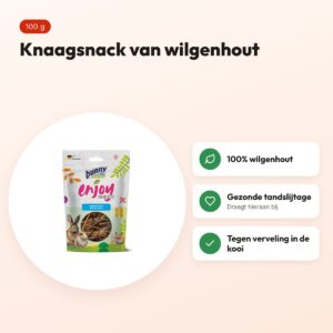 Bunny Nature Enjoynature wilgenhout 100 g – knaagsnack voor knaagdieren – voordelen