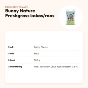 Bunny Nature Freshgrass hooi met kokos en rozenbloesem 500 g – productinformatie