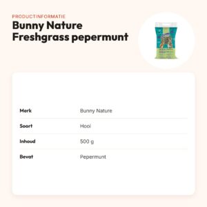 Bunny Nature Freshgrass hooi met pepermunt 500 g – vezelrijk – productinformatie