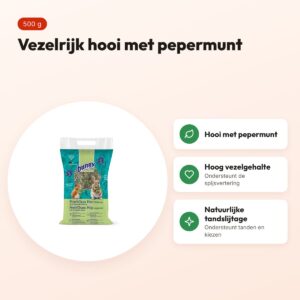 Bunny Nature Freshgrass hooi met pepermunt 500 g – vezelrijk – voordelen