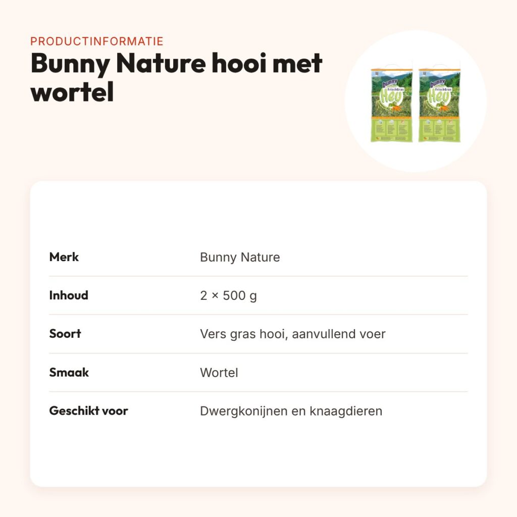 Bunny Nature FrischGras hooi met wortel 500 g – multipack 2 stuks – productinformatie
