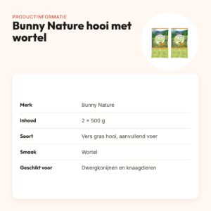 Bunny Nature FrischGras hooi met wortel 500 g – multipack 2 stuks – productinformatie