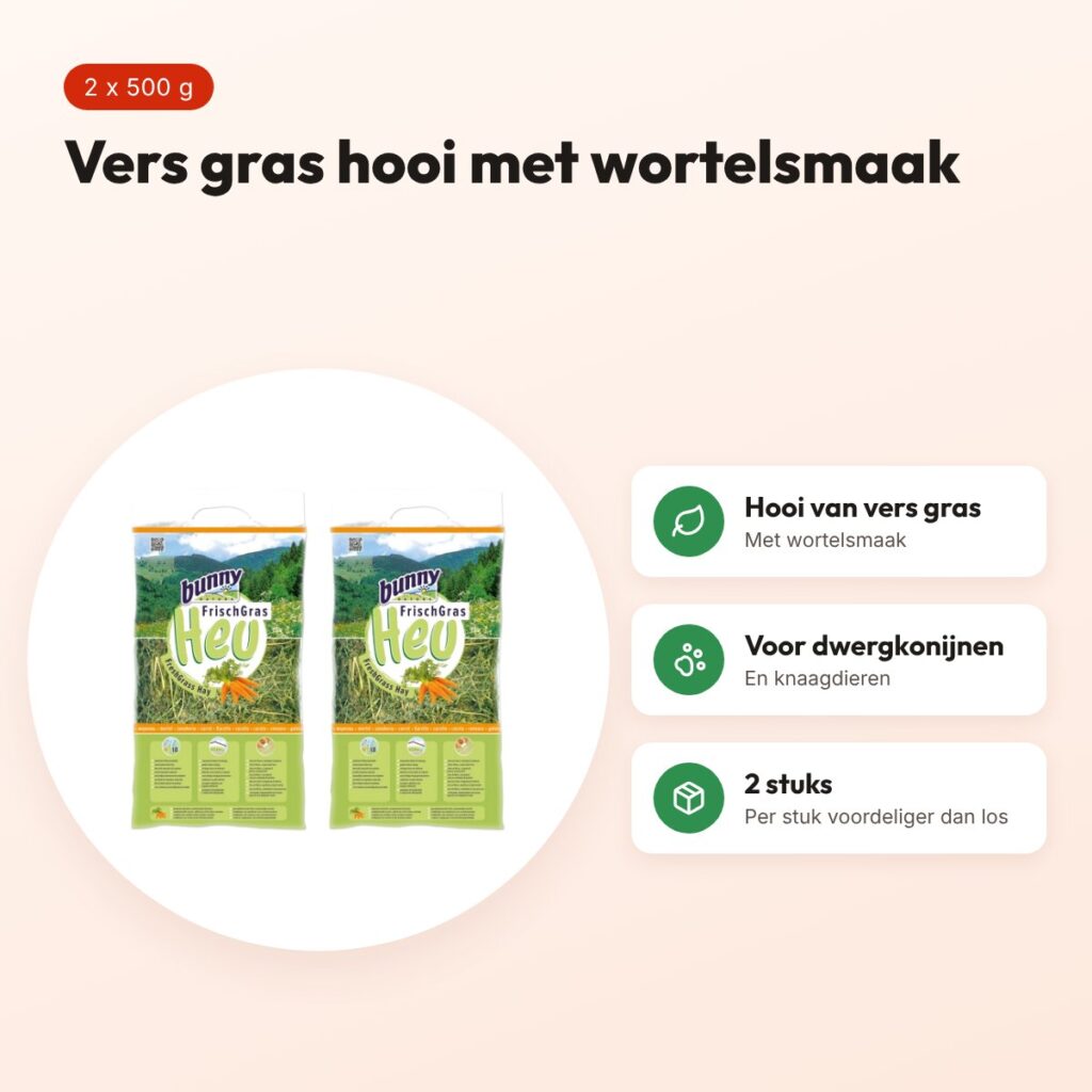 Bunny Nature FrischGras hooi met wortel 500 g – multipack 2 stuks – voordelen