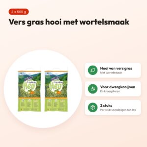 Bunny Nature FrischGras hooi met wortel 500 g – multipack 2 stuks – voordelen