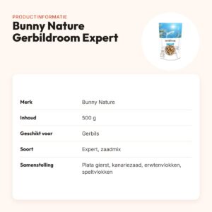 Bunny Nature Gerbildroom Expert 500 g – gerbilvoer met meelwormen – productinformatie