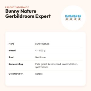 Bunny Nature gerbilvoer Gerbildroom Expert 500 g – multipack 4 stuks – productinformatie