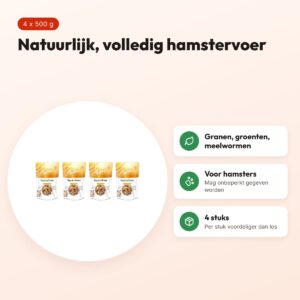 Bunny Nature hamstervoer Hamsterdroom Expert 500 g – multipack 4 stuks – voordelen