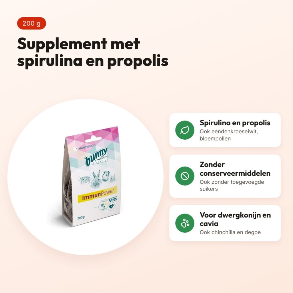 Bunny Nature Healthfood Immunpower 200 g – supplement voor knaagdieren – voordelen