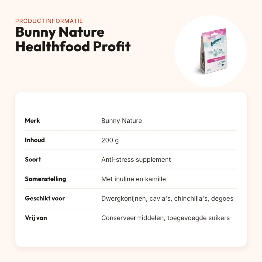 Bunny Nature Healthfood Profit 200 g – anti-stress supplement – productinformatie