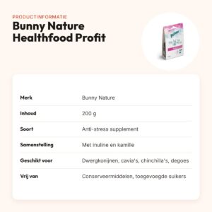 Bunny Nature Healthfood Profit 200 g – anti-stress supplement – productinformatie