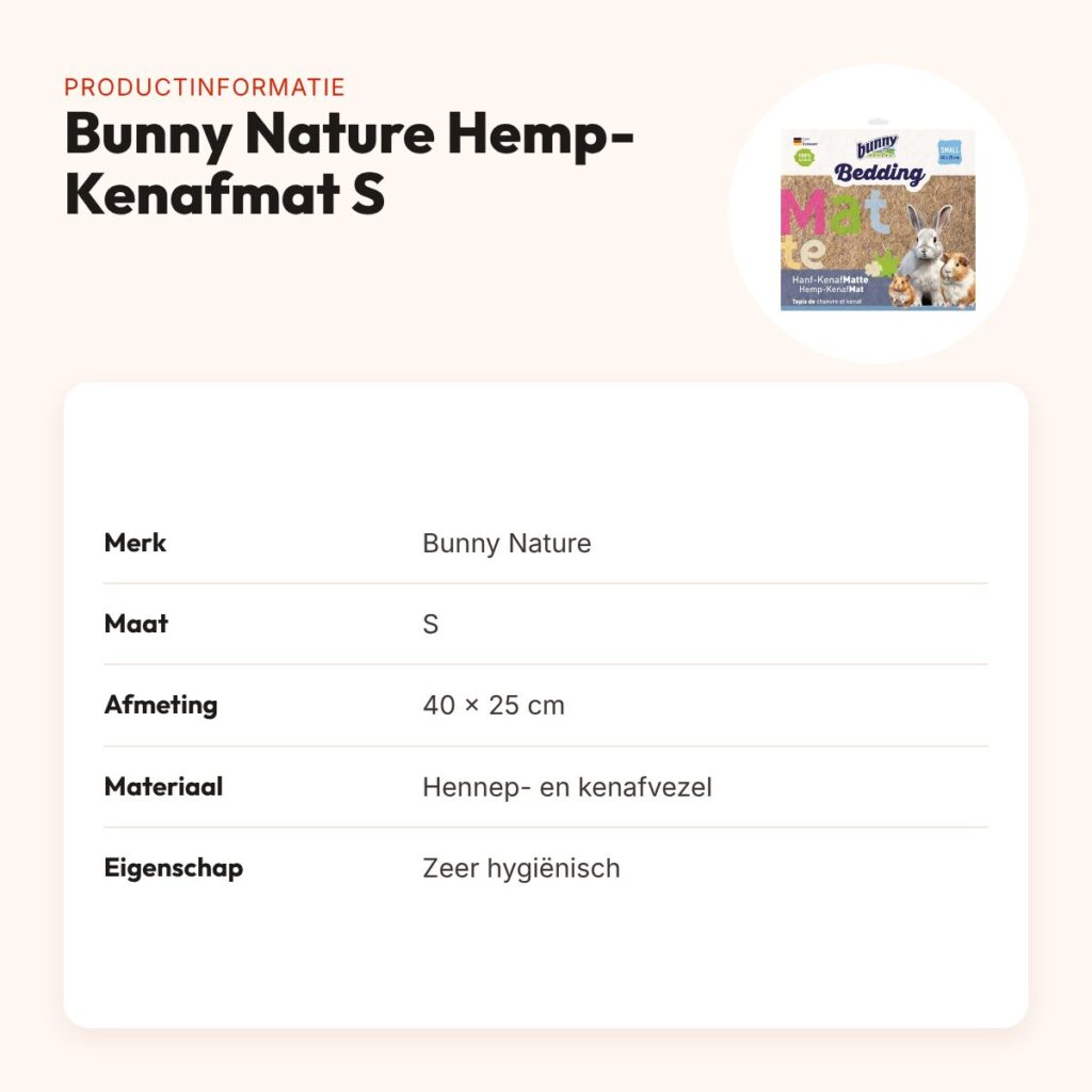 Bunny Nature Hemp-Kenafmat S 40 x 25 cm – ligmat van hennep en kenaf – productinformatie