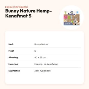 Bunny Nature Hemp-Kenafmat S 40 x 25 cm – ligmat van hennep en kenaf – productinformatie