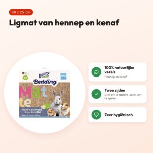 Bunny Nature Hemp-Kenafmat S 40 x 25 cm – ligmat van hennep en kenaf – voordelen
