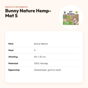 Bunny Nature Hemp-Mat hennepvezelmat S 40 x 25 cm – omkeerbare ligmat – productinformatie