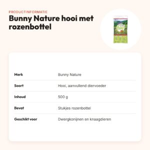 Bunny Nature hooi met rozenbottel 500 g – knaagdieren – productinformatie