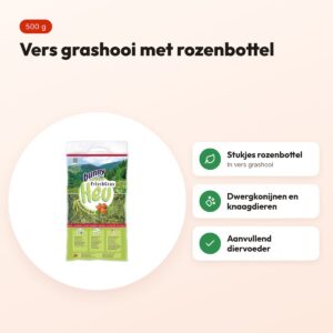Bunny Nature hooi met rozenbottel 500 g – knaagdieren – voordelen