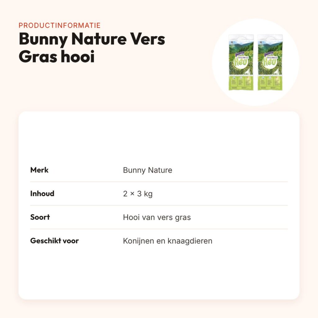 Bunny Nature hooi Vers Gras 3 kg – multipack 2 stuks – productinformatie