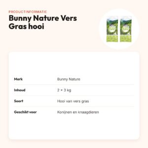 Bunny Nature hooi Vers Gras 3 kg – multipack 2 stuks – productinformatie