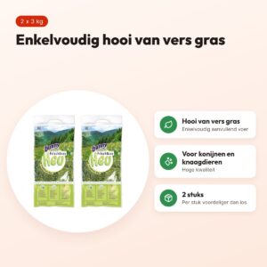Bunny Nature hooi Vers Gras 3 kg – multipack 2 stuks – voordelen