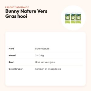 Bunny Nature hooi Vers Gras 3 kg – multipack 3 stuks – productinformatie