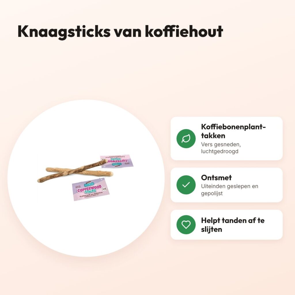 Bunny Nature koffiehout sticks – knaagsnack voor konijnen en knaagdieren – voordelen