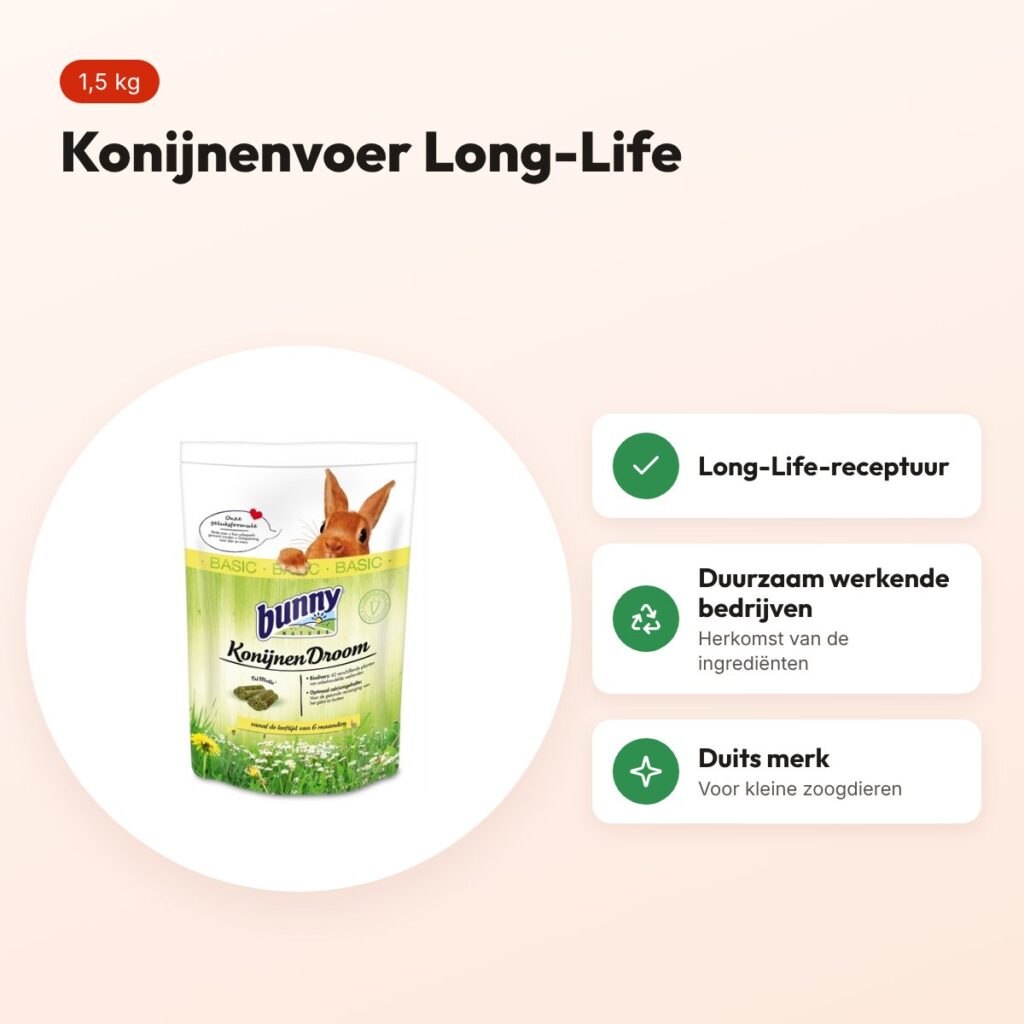 Bunny Nature Konijnendroom Basic konijnenvoer 1,5 kg – voordelen