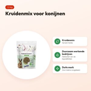 Bunny Nature Konijnendroom Herbs konijnenvoer 1,5 kg – kruidenmix – voordelen