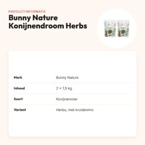 Bunny Nature Konijnendroom Herbs konijnenvoer 1,5 kg – multipack 2 stuks – productinformatie