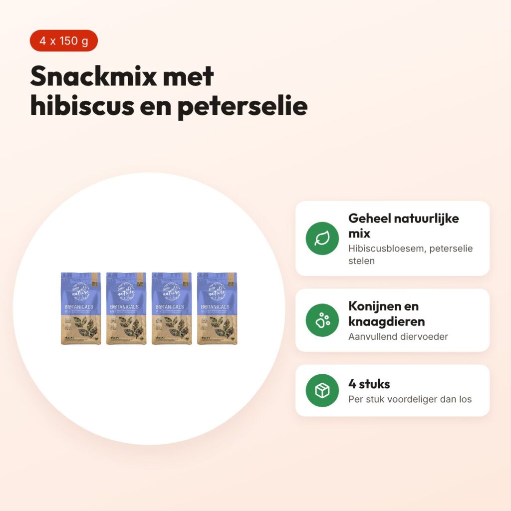 Bunny Nature Midi Mix hibiscus en peterselie 150 g – multipack 4 stuks – voordelen