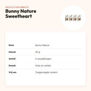 Bunny Nature My Little Sweetheart anijs en venkel 30 g – multipack 4 stuks – productinformatie