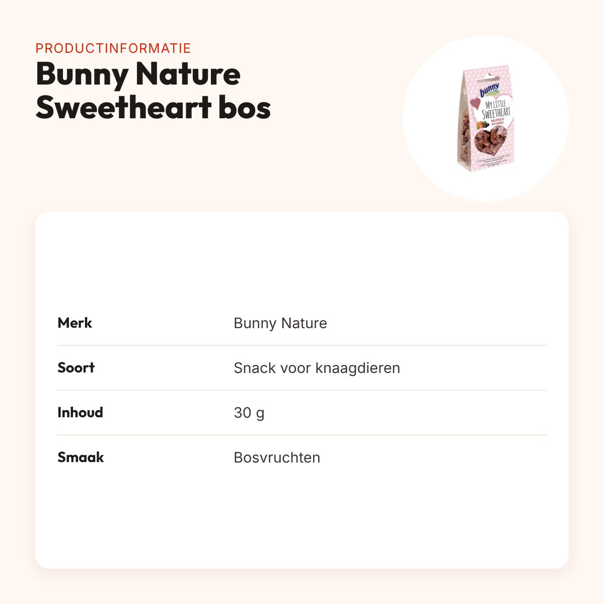 Bunny Nature My Little Sweetheart bosvruchten 30 g – snack – productinformatie