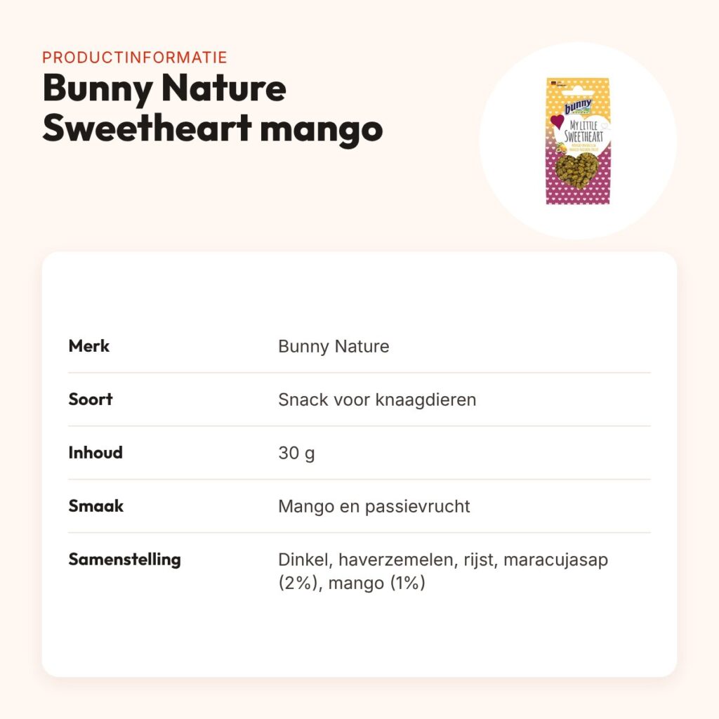 Bunny Nature My Little Sweetheart mango/passievrucht 30 g – snack – productinformatie