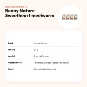 Bunny Nature My Little Sweetheart meelworm 30 g – multipack 4 stuks – productinformatie