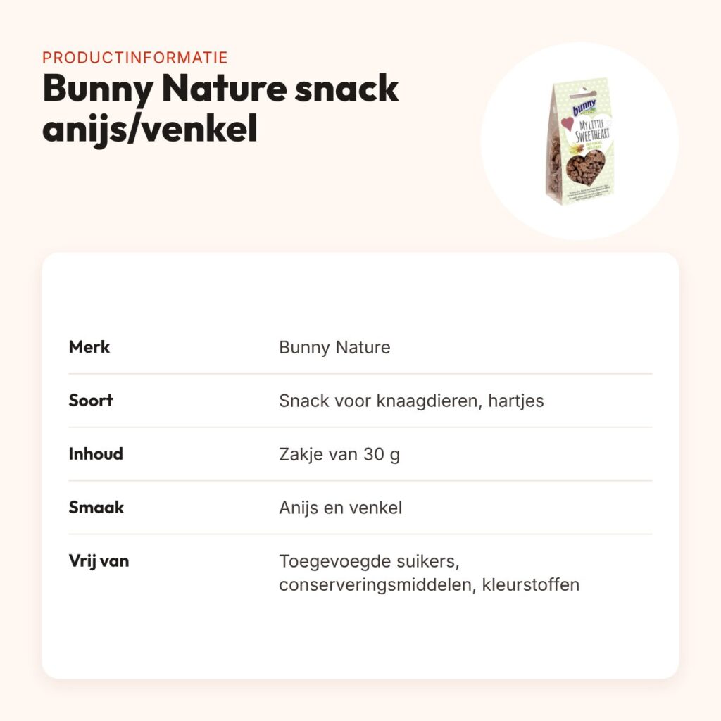 Bunny Nature My Little Sweetheart snack anijs en venkel 30 g – hartjes – productinformatie