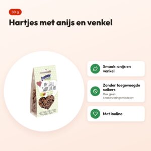 Bunny Nature My Little Sweetheart snack anijs en venkel 30 g – hartjes – voordelen