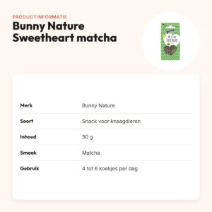 Bunny Nature My Little Sweetheart snack matcha 30 g – knaagdieren – productinformatie