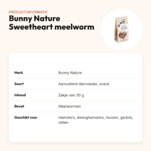 Bunny Nature My Little Sweetheart snack meelworm 30 g – voor knaagdieren – productinformatie