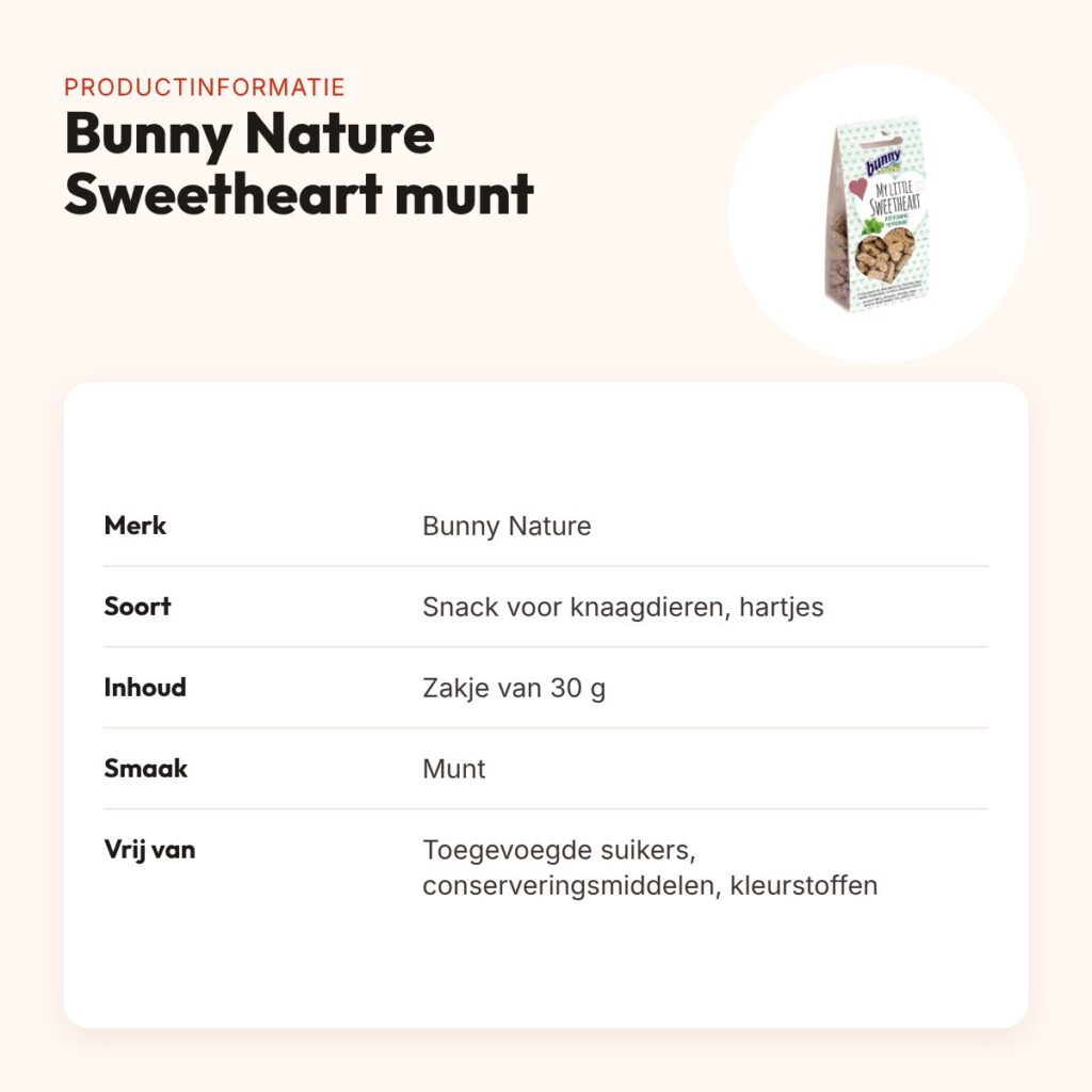 Bunny Nature My Little Sweetheart snack munt 30 g – hartjes – productinformatie