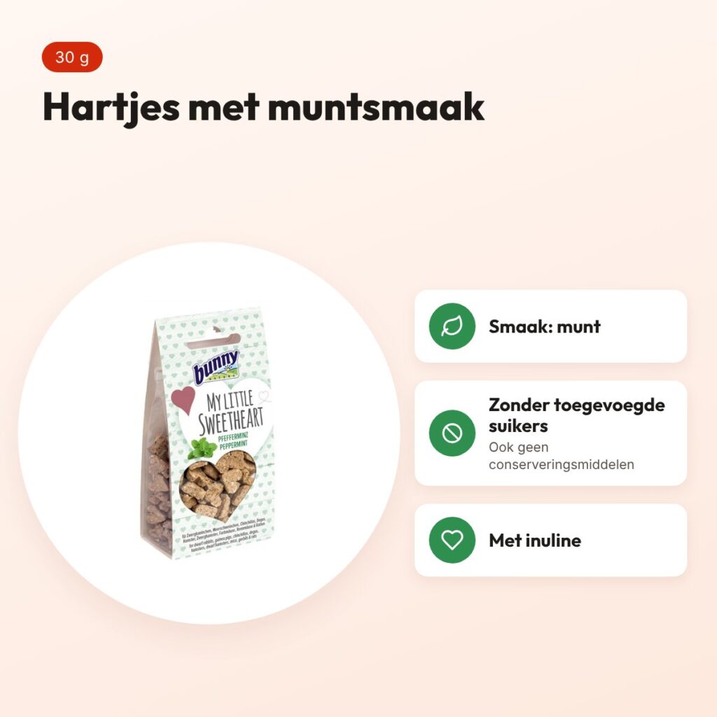 Bunny Nature My Little Sweetheart snack munt 30 g – hartjes – voordelen