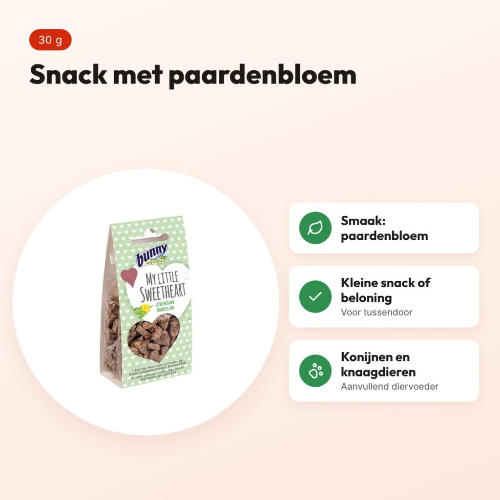 Bunny Nature My Little Sweetheart snack paardenbloem 30 g – knaagdieren – voordelen