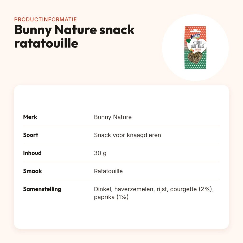 Bunny Nature My Little Sweetheart snack ratatouille 30 g – groentemix – productinformatie