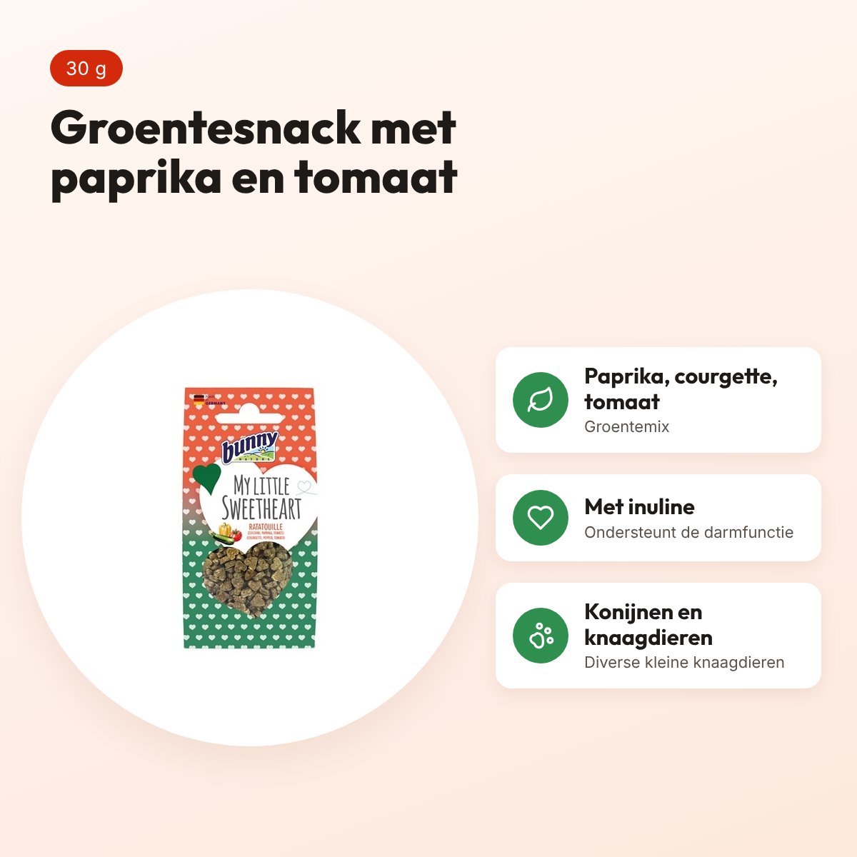 Bunny Nature My Little Sweetheart snack ratatouille 30 g – groentemix – voordelen
