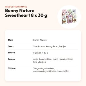 Bunny Nature My Little Sweetheart snacks 8 x 30 g – hartjes, mixsmaken – productinformatie