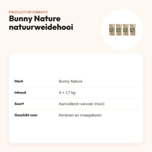 Bunny Nature natuurweidehooi 1,7 kg – multipack 4 stuks – productinformatie