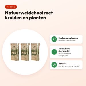 Bunny Nature natuurweidehooi 600 g – multipack 3 stuks – voordelen