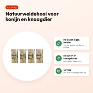 Bunny Nature natuurweidehooi 600 g – multipack 4 stuks – voordelen