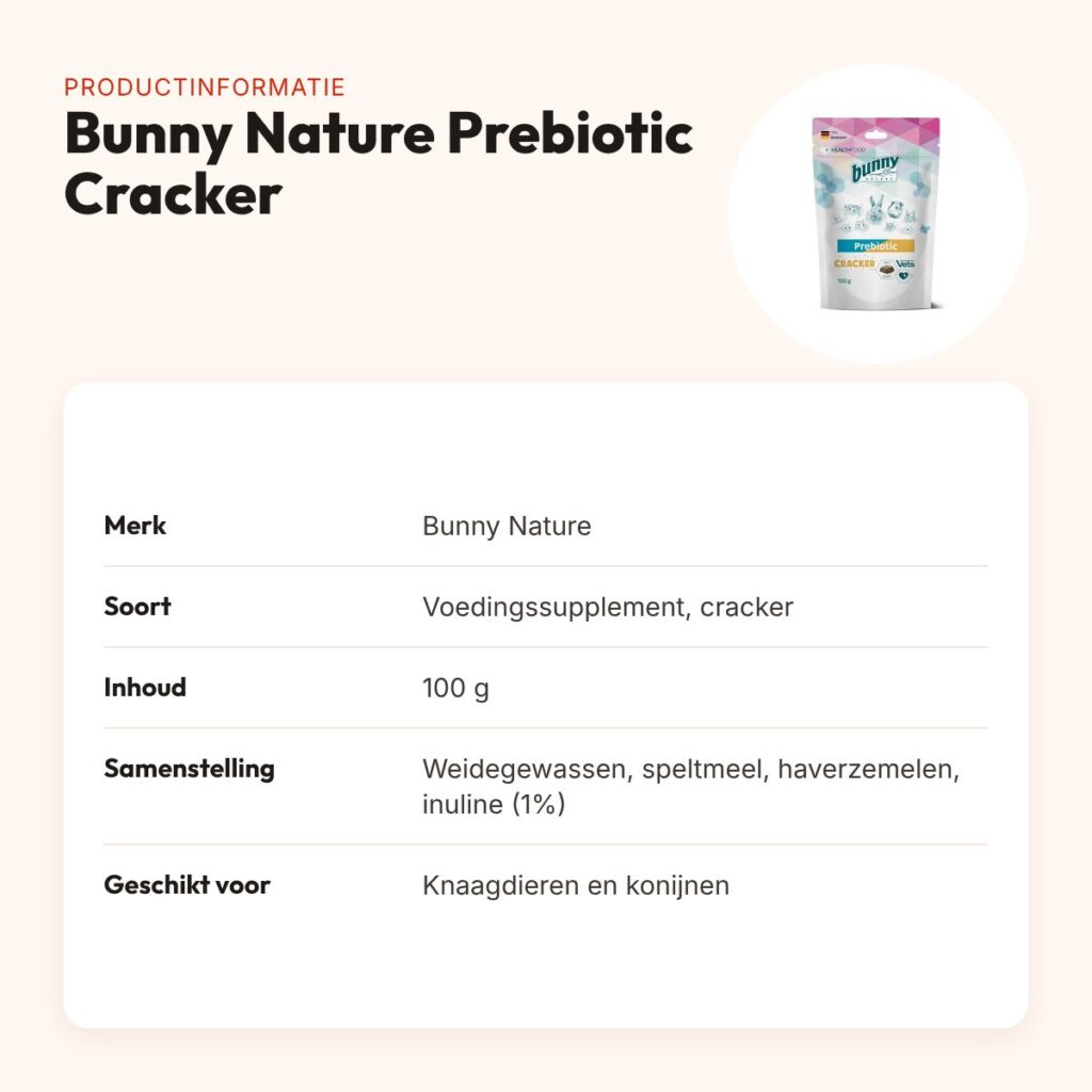 Bunny Nature Prebiotic Cracker 100 g – inuline, artisjok en cichorei – productinformatie