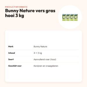 Bunny Nature vers gras hooi 3 kg – multipack 4 stuks – productinformatie