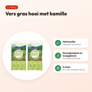 Bunny Nature vers gras hooi met kamille 500 g – multipack 2 stuks – voordelen