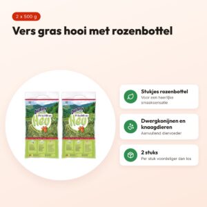 Bunny Nature vers gras hooi met rozenbottel 500 g – multipack 2 stuks – voordelen